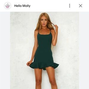 Velvet Roses Forest Green Mini Dress